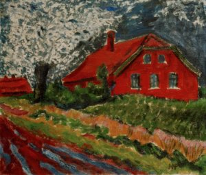 Det røde hus af Max Pechstein