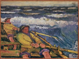 Fischer im Boot von Max Pechstein