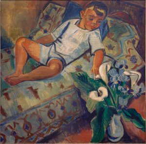 Liggende dreng af Max Pechstein