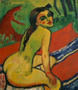 Siddende kvindelig akt af Max Pechstein