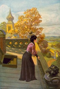 Illustration til Jane Eyre af Charlotte Bronte (farve litho)