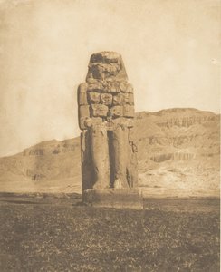 Restaureret Colossus of Amenophis III, ved Theben Vocal Statue eller Colossus of Memnon, 1849-50. af Maxime Du Camp