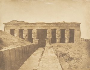 Facade af Athor-templet ved Dendera Tentyris, 1849-50. af Maxime Du Camp