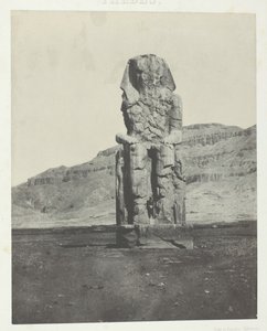 Gournah, Colossus Monolith of Amenopht III, Theben, 184951, trykt 1852. af Maxime Du Camp