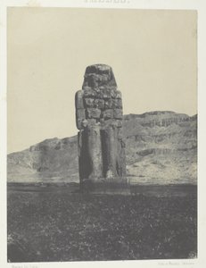 Qurnah, statue af Memnon; Theben af Maxime Du Camp