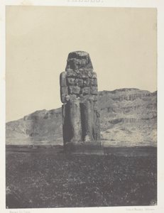 Qurnah, statue af Memnon; Theben af Maxime Du Camp