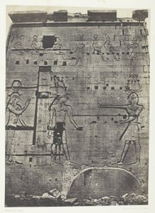Det store Isis-tempel i Philoe, anden pylon; Nubien, plade 74 fra albummet "Egypte, Nubie, Palestine et Syrie" (1852) af Maxime Du Camp