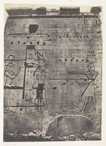 Det store Isis-tempel i Philoe, anden pylon; Nubien, plade 74 fra albummet "Egypte, Nubie, Palestine et Syrie" (1852) af Maxime Du Camp