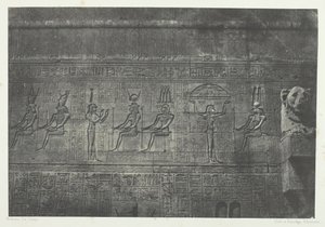 Great Temple of Dendera Teutyres, Skulpturer af den bageste facade, Øvre Egypten, 184951. af Maxime Du Camp