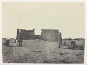 Hémi-Spéos De Séboua, Drômos; Nubie, plade 97 fra albummet "Egypte, Nubie, Palestine et Syrie" (1852) af Maxime Du Camp