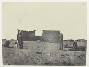 Hémi-Spéos De Séboua, Drômos; Nubie, plade 97 fra albummet "Egypte, Nubie, Palestine et Syrie" (1852) af Maxime Du Camp