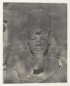 Ibsamboul, Colosse Médial (Enfoui) du Spéos de Phrè Nubie, Palestine et Syrie, plade 106 fra albummet "Egypte, Nubie, Palestine et Syrie" (1852) af Maxime Du Camp