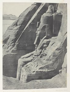 Ibsamboul, Colosse Oriental Du Spéos De Phrè, Vu De Profil; Nubie, plade 104 fra albummet "Egypte, Nubie, Palestine et Syrie" (1852) af Maxime Du Camp