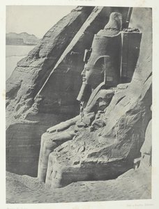 Ibsamboul, Oriental Colossus Of Spéos De Phrè, Seen In Profile, Nubia, 184951, trykt 1852. af Maxime Du Camp