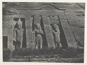 Ibsamboul, Northern Part of the Speos of Hathor, Nubia, 184951, trykt 1852. af Maxime Du Camp