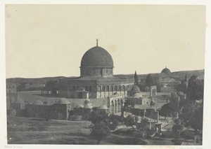 Jerusalem, Omar-moskeen, Palæstina, 184951, trykt 1852. af Maxime Du Camp