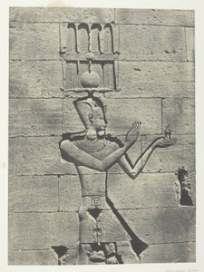 Kalabscheh, Sculptures De La Façade Postérieure Du Temple; Nubie, plade 91 fra albummet "Egypte, Nubie, Palestine et Syrie" (1852) af Maxime Du Camp