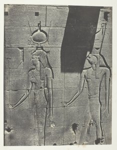Kalabscheh, Sculptures De La Façade Postérieure Du Temple; Nubie, plade 92 fra albummet "Egypte, Nubie, Palestine et Syrie" (1852) af Maxime Du Camp