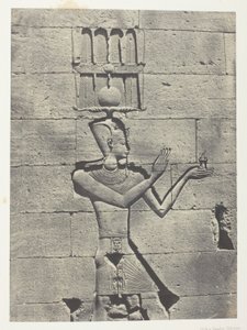 Kalabscheh, Sculptures De La Façade Postérieure Du Temple; Nubie, plade 91 fra albummet "Egypte, Nubie, Palestine et Syrie" (1852) af Maxime Du Camp