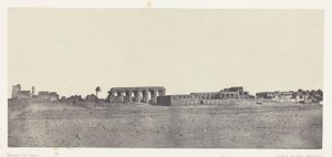 Luxor, generel udsigt over ruinerne; Theben af Maxime Du Camp