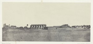 Luxor, generel udsigt over ruinerne; Theben af Maxime Du Camp
