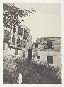 Hus og have i Frank-kvarteret, Le Kaire, 184951, trykt 1852. af Maxime Du Camp