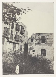 Hus og have i Frank Quarter, Cairo af Maxime Du Camp