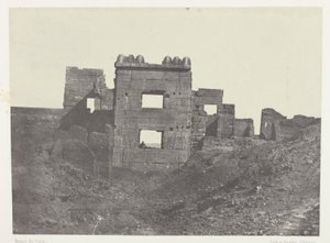 Medinet-Habou, den østlige facade af Gynécée de Ramsès-Mèiamoun; Theben af Maxime Du Camp