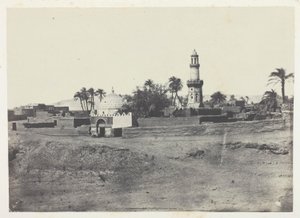 El-Arif-moskeen og Murad-Bey-graven, Øvre Egypten, planche 13 fra albummet "Egypte, Nubie, Palestine et Syrie" (1852) af Maxime Du Camp