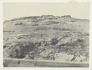 Nekropolis i det gamle Lykopolis, Øvre Egypten, planche 12 fra albummet "Egypte, Nubie, Palestine et Syrie" (1852) af Maxime Du Camp
