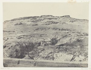 Nekropolis i det gamle Lykopolis, Øvre Egypten, planche 12 fra albummet "Egypte, Nubie, Palestine et Syrie" (1852) af Maxime Du Camp