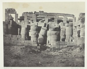 Karnak Palace, Hypostyle Hall taget mod nord; Theben af Maxime Du Camp
