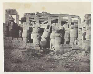Karnak Palace, Hypostyle Hall taget mod nord; Theben af Maxime Du Camp