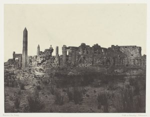 Karnak Palace, generel udsigt over ruinerne, taget fra nord; Theben af Maxime Du Camp
