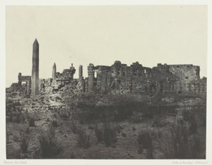 Karnak Palace, generel udsigt over ruinerne, taget fra nord; Theben af Maxime Du Camp
