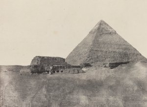 Chephren-pyramiden, Mellemægypten, planche 10 fra albummet "Egypt, Nubia, Palestine and Syria" (1852) af Maxime Du Camp
