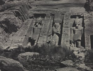 Den sydlige del af Hathors klippeudskårne tempel, Abu Simbel af Maxime Du Camp