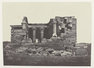 Temple De Maharakkah (Hièra Sycaminos Des Grecs); Nubien, plade 96 fra albummet "Egypte, Nubie, Palestine et Syrie" (1852) af Maxime Du Camp