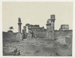 Templet i Hermontis, Øvre Egypten, plade 63 fra albummet "Egypte, Nubie, Palestine et Syrie" (1852) af Maxime Du Camp