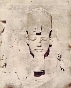 Rejs til Egypten med Flaubert, foto af Maxime Du Camp. Colossus of Abu Simbel (Abu Simbel).