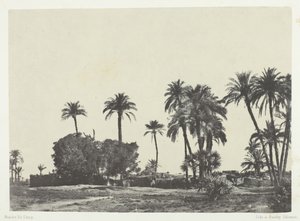 Landsbyen Hamameh, Øvre Egypten, 184951, trykt 1852. af Maxime Du Camp