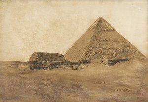 Udsigt over den anden pyramide, taget fra sydøst, december 1849. af Maxime Du Camp
