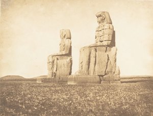 Udsigt over de to kolosser af Amenopheum, ved Theben, 1849-50.