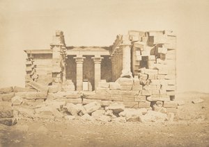 Udsigt til templet i Maharakka Hiera-Sycaminos, 5. april 1850. af Maxime Du Camp