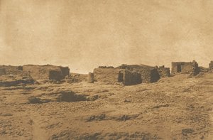 Udsigt over landsbyen Abou-hor Krebsens kreds, april 1850. af Maxime Du Camp
