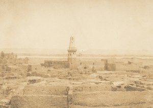 Udsigt over landsbyen Edfu, 1849-50. af Maxime Du Camp