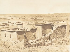 Generel visning af templet i Kalabcheh Talmis, taget fra bjerget, 8. april 1850.