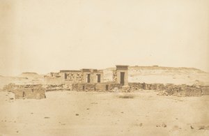 Generelt billede af templet og landsbyen Déboude Parembole, 10. april 1850. af Maxime Du Camp