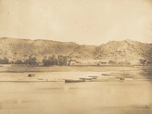 Udsigt taget sydøst for Philae - Cherk-el-Hesseh, 1849-50. af Maxime Du Camp