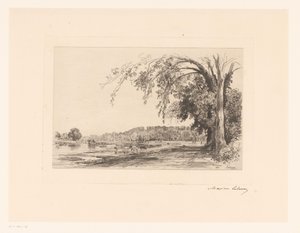 Udsigt over Richmond Richmond (titel på objekt) af Maxime François Antoine Lalanne (signed by artist)